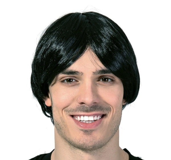 MENS MIDDLE PART WIG (BLACK)